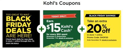Kohl's Weekly Ad Flyer November 6 to November 10