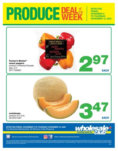 Wholesale Club (West) Produce Deal of the Week Flyer November 6 to 12