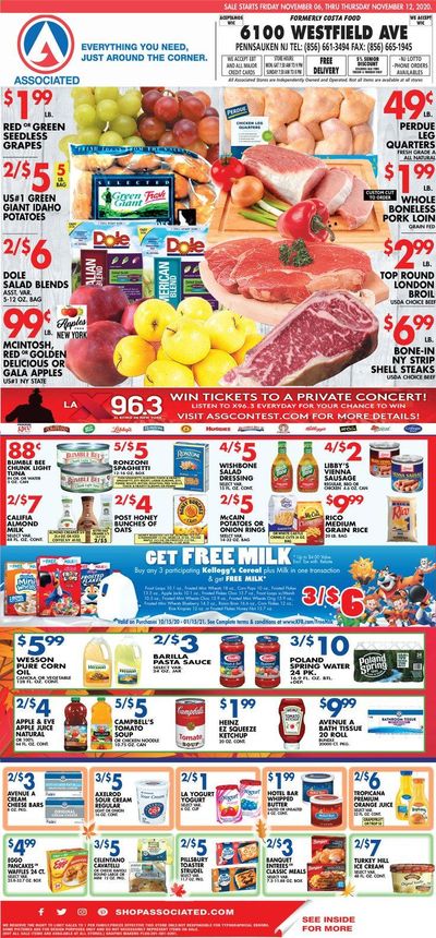 Associated Supermarkets Weekly Ad Flyer November 6 to November 12