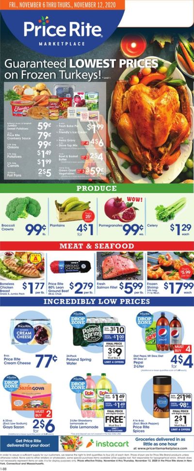 Price Rite (CT, MA, MD, NH, NJ, NY, PA, RI) Weekly Ad Flyer November 6 to November 12