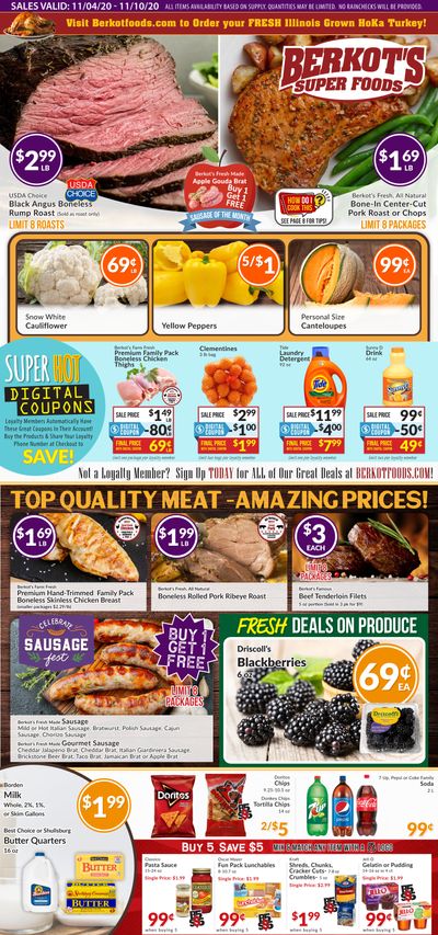 Berkot's Super Foods Weekly Ad Flyer November 4 to November 10, 2020