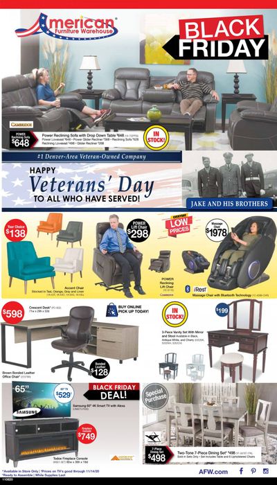 American Furniture Warehouse (CO) Weekly Ad Flyer November 8 to November 14