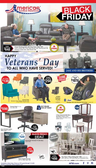 American Furniture Warehouse (TX) Weekly Ad Flyer November 8 to November 14
