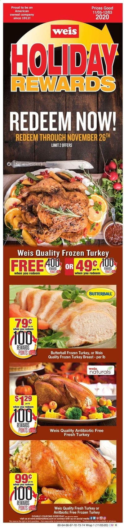 Weis Weekly Ad Flyer November 5 to December 3