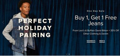 Hudson’s Bay Canada One Day Sale: Buy 1, Get 1 FREE on Levi’s and Buffalo David Bitton Jeans + More Offers