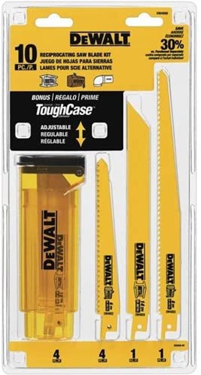 DEWALT DW4898 Bi-Metal Reciprocating Saw Blade Set with Case, 10-Piece On Sale for $ 14.99 at Amazon Canada
