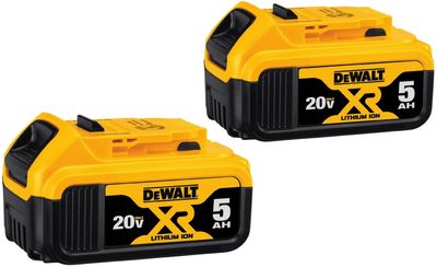 DEWALT DCB205-2 20V MAX XR 5.0Ah Lithium Ion Battery, 2-Pack On Sale for $ 158.00 (Save $ 11.00) at Amazon Canada DEWALT DCB205-2 20V MAX XR 5.0Ah Lithium Ion Battery, 2-Pack On Sale for $ 158.00 (Save $ 11.00) at Amazon Canada