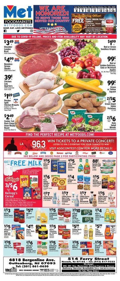 Met Foodmarkets Weekly Ad Flyer November 8 to November 14