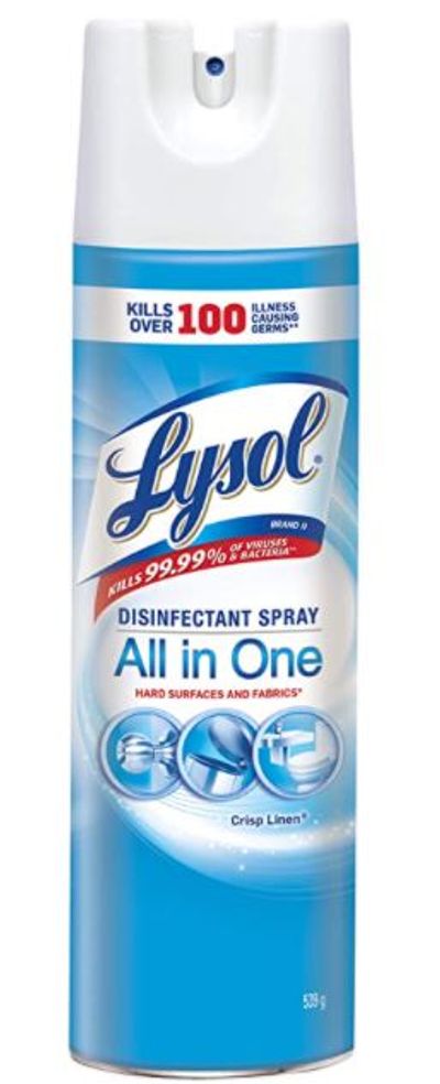 Lysol Disinfectant Spray, Crisp Linen, 539g, Disinfect and Eliminate Odours on Hard Surfaces & Fabrics For $6.98 At Amazon Canada