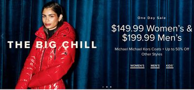 Hudson’s Bay Canada One Day Sale: Save 62% on Women’s Michael Michael Kors Coats, Today for $149.99 + More Offers