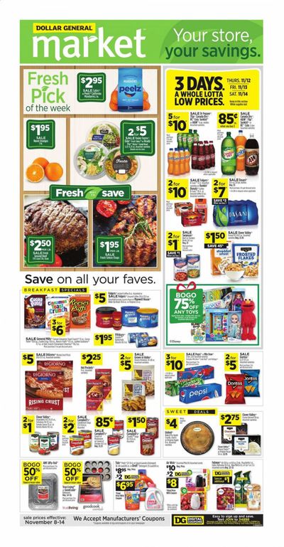 Dollar General (AL, GA, KY, LA, TN) Weekly Ad Flyer November 8 to November 14