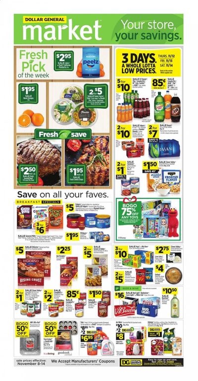Dollar General (LA) Weekly Ad Flyer November 8 to November 14