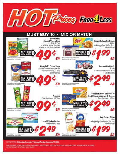 Food 4 Less (IN) Weekly Ad Flyer November 11 to November 17