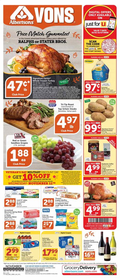 Vons (CA, NV) Weekly Ad Flyer November 11 to November 17