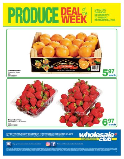 Wholesale Club (Atlantic) Produce Deal of the Week Flyer December 19 to 24