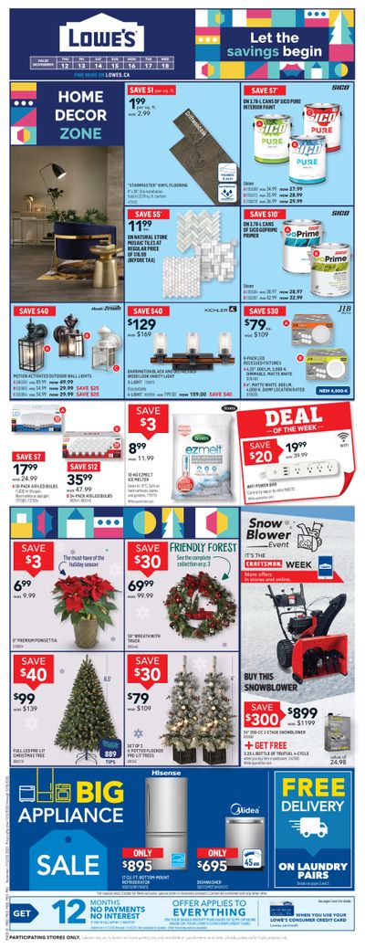 Lowe's Flyer November 12 to 18