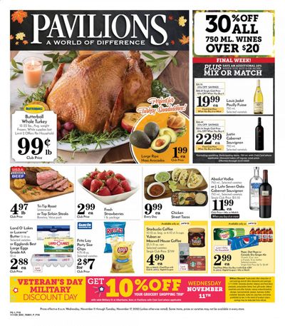 Pavilions (CA) Weekly Ad Flyer November 11 to November 17