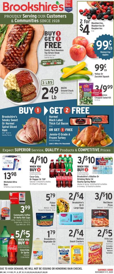 Brookshires Weekly Ad Flyer November 11 to November 17