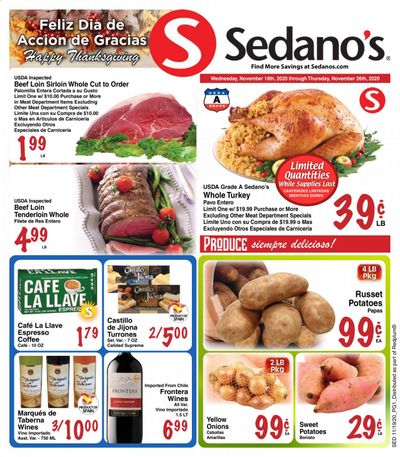 Sedano's (FL) Weekly Ad Flyer November 18 to November 26