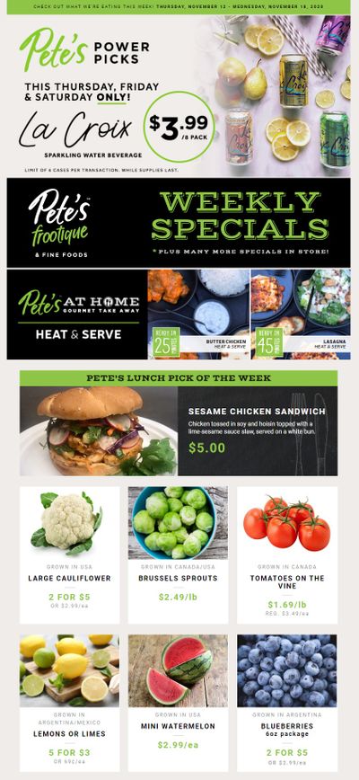 Pete's Fine Foods Flyer November 12 to 18
