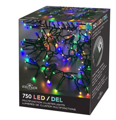 Kurt S. Adler Multifunction Colour LED Cluster Lights (ZBYAD1007M) - 750 Lights For $19.99 At Best Buy Canada