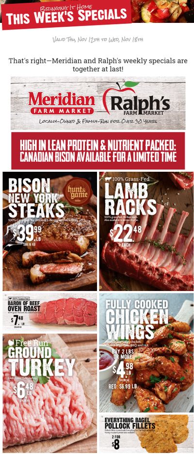 Meridian Meats and Seafood Flyer November 12 to 18