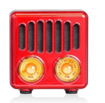 Portable Retro Bluetooth 5.0 Speaker with FM Radio and MP3 Player - Red For $19.99 At PrimeCables Canada