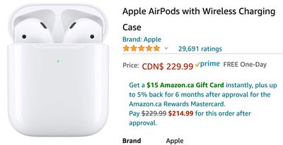 Amazon Canada Deals: $229.99 Apple AirPods with Wireless Charging Case + 36% on Boltune Bluetooth 5.0 True Wireless Earbuds with Coupon + More Offers