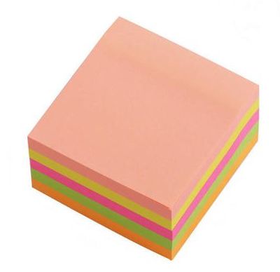 Self-Stick Notes, 3" x 3" (75 x 75mm), 400 Sheets, 5 Assorted Neon Colors - Moustache For $1.99 At 123ink Canada 
