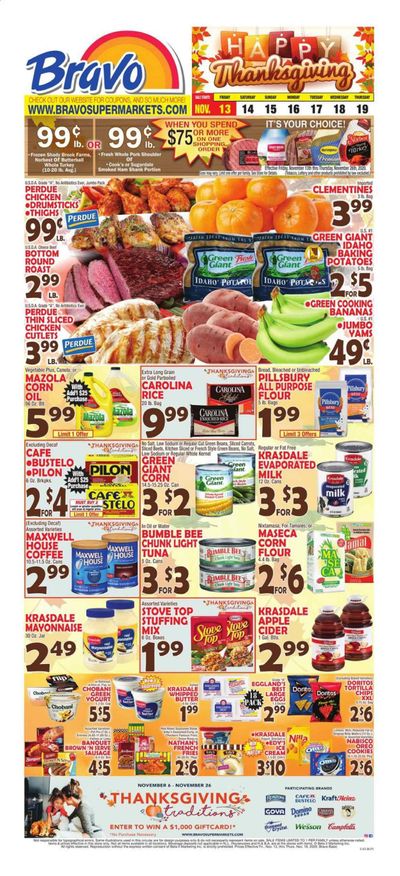 Bravo Supermarkets (CT, FL, MA, NJ, NY, PA, RI) Weekly Ad Flyer November 13 to November 19