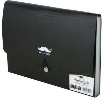 Expanding File Folder, 13 Pockets, Letter Size, Black - Moustache For $4.99 At 213Ink Canada