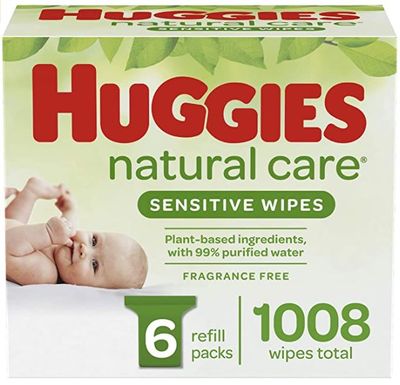 HUGGIES Natural Care UNSCENTED Baby Wipes, Sensitive, 6 Refill Packs and Clutch 'N' Clean (1008 Total Wipes) For $18.97 At Amazon Canada