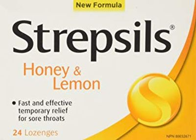 Strepsils, Fast and Effective Relief for Sore Throats, Honey & Lemon, 24 Count on Sale for $ 2.73 (Save $ 2.74) at Amazon Canada 