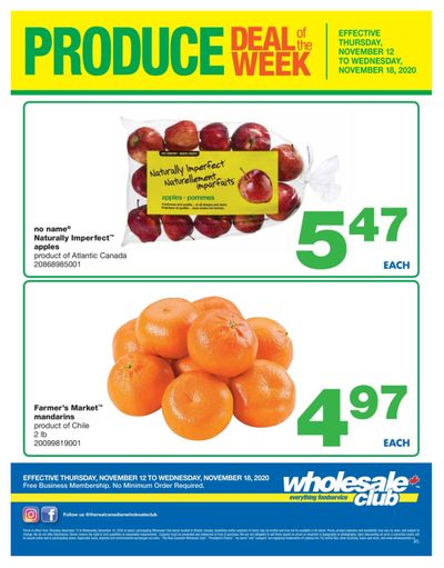 Wholesale Club (Atlantic) Produce Deal of the Week Flyer November 12 to 18
