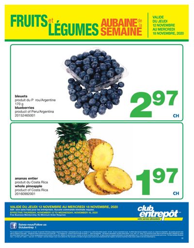 Wholesale Club (QC) Produce Deal of the Week Flyer November 12 to 18