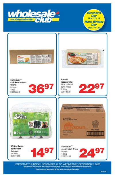 Wholesale Club (ON) Flyer November 12 to December 2 Wholesale Club (ON) Flyer November 12 to December 2