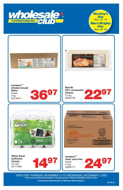 Wholesale Club (Atlantic) Flyer November 12 to December 2