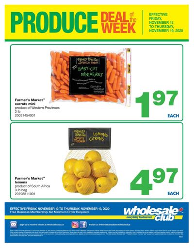 Wholesale Club (West) Produce Deal of the Week Flyer November 13 to 19