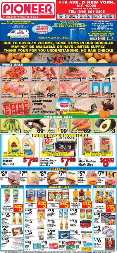 Pioneer Supermarkets Weekly Ad Flyer November 13 to November 19, 2020