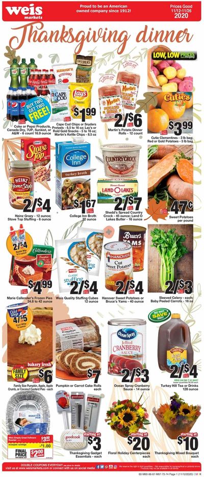 Weis Weekly Ad Flyer November 12 to November 26
