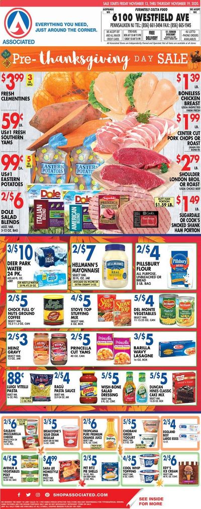 Associated Supermarkets Weekly Ad Flyer November 13 to November 19