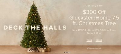 Hudson’s Bay Canada Pre Black Friday One Day Sale: Save $300 Off GlucksteinHome Christmas Tree + Up to 50% Off Other Trees, Decor & More