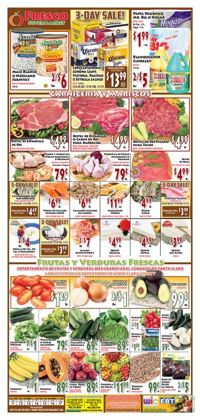 Fresco Supermarket Weekly Ad Flyer November 11 to November 17, 2020