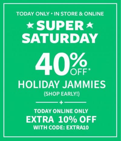 Carter’s OshKosh B’gosh Canada Super Saturday Sale: Save 40% OFF & Extra 10% OFF Holiday Jammies + More