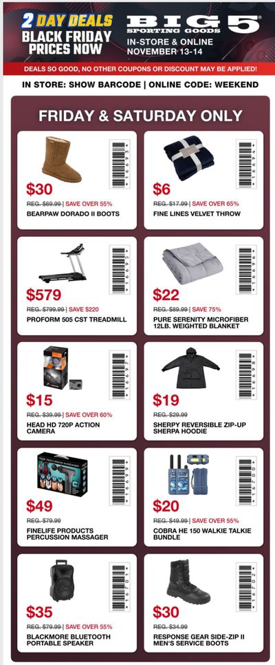 Big 5 Weekly Ad Flyer November 13 to November 14