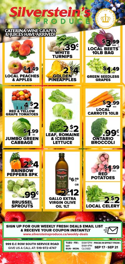 Silverstein's Produce Flyer September 17 to 21