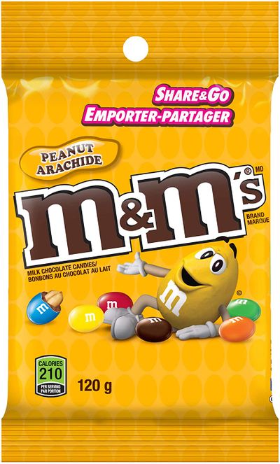 M&M's Peanut Candies Peg Pack 120g, 24-Count On Sale for $ 33.12 at Amazon Canada