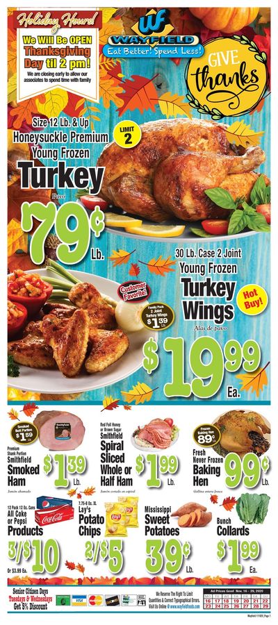 Wayfield Thanksgiving Weekly Ad Flyer November 16 to November 29