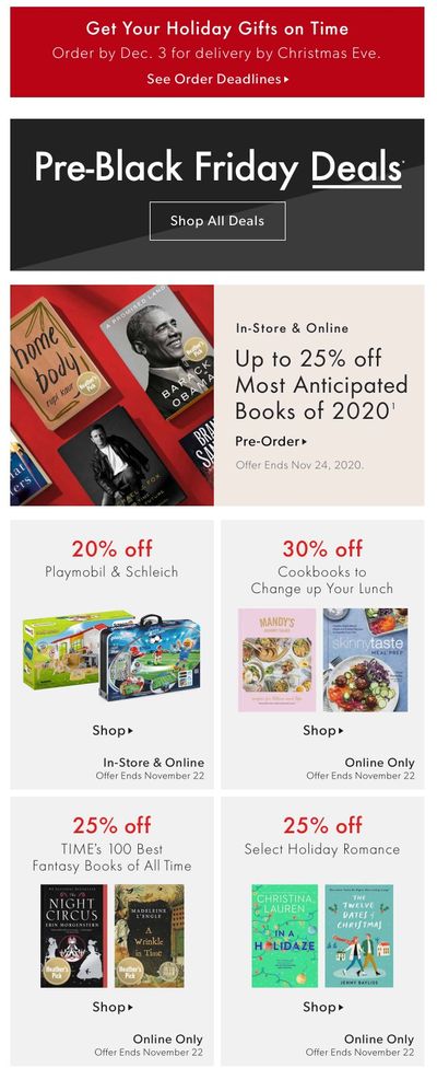 Chapters Indigo Online Deals of the Week November 16 to 22