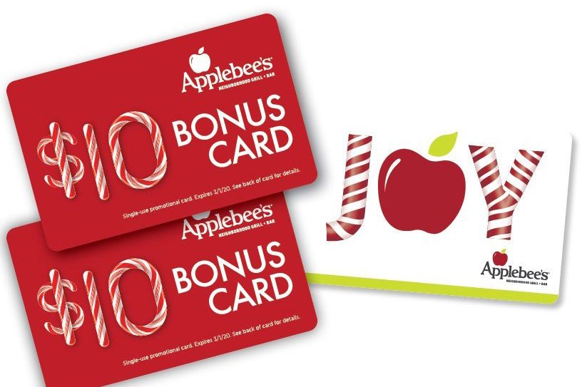 Get a Free 10 Applebee's Gift Card when you Give a 50 Applebee's Gift
